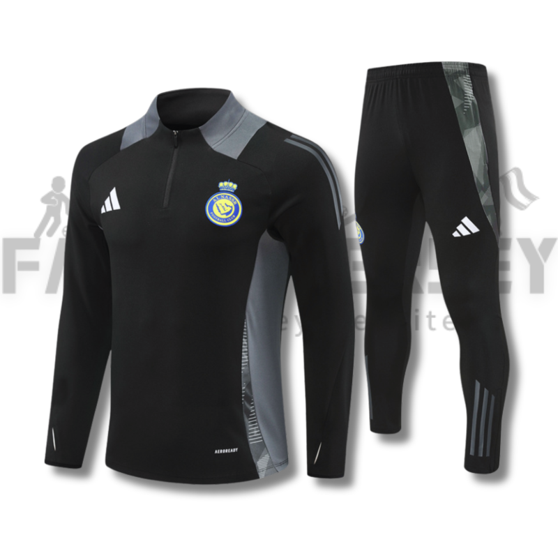 2024/2025 Al-Nassr Half-Pull Training Suit Black Football Shirt