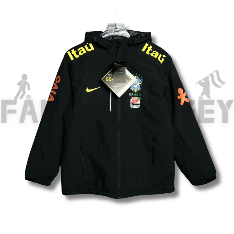 2024 Brazil Team Leader Black Windbreaker Football Shirt