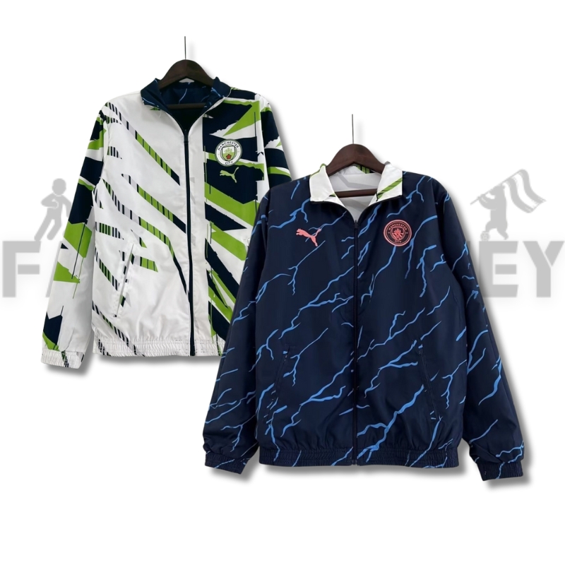 2024/2025 Manchester City (Blue-White) Reversible Windbreaker Football Shirt