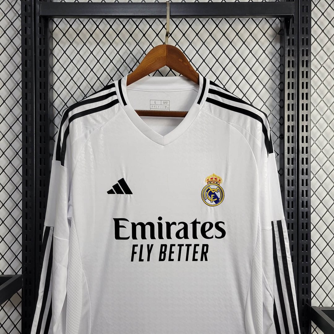 2024/2025 Real Madrid Home Long Sleeve Football Shirt