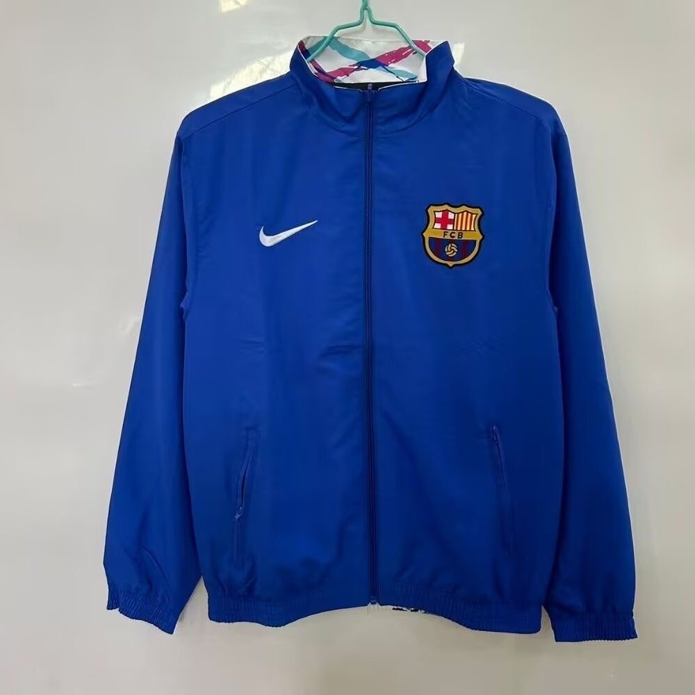 2023/2024 Barcelona(Red and White)Double-sided Windbreaker Football Jersey
