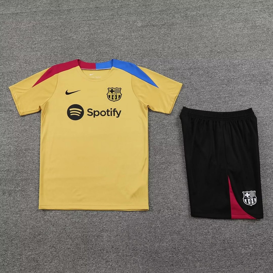 2024/2025 Barcelona Training Wear Gold Suit Shirt