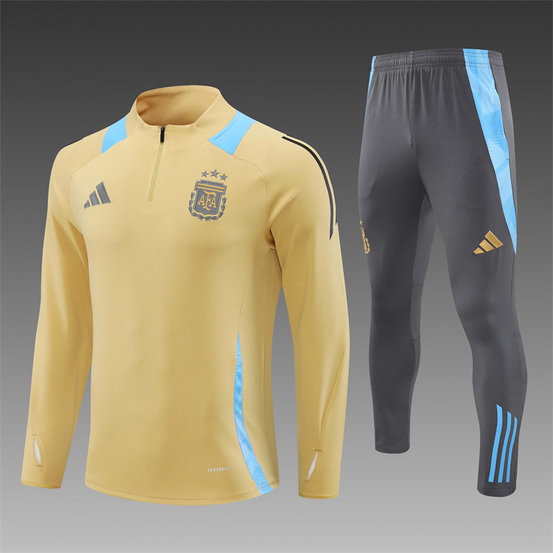 2024/2025 Argentina Gold Half-Pull Training Suit Player Edition
