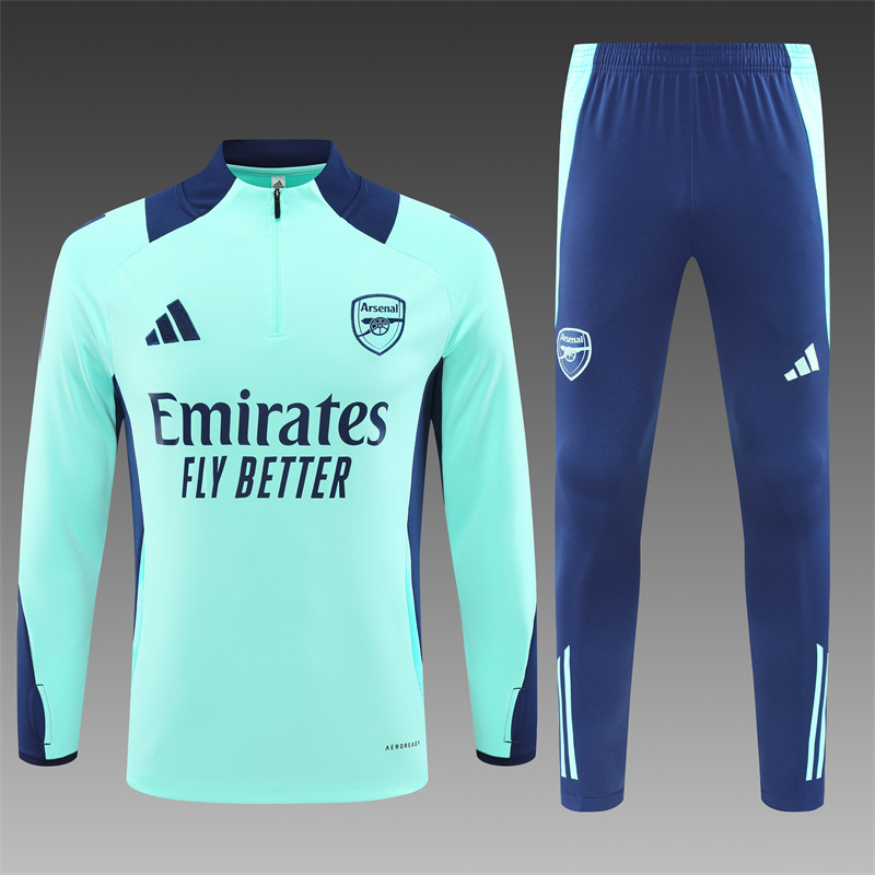 2024/2025 Arsenal Light Blue Half-Pull Training Suit Player Edition