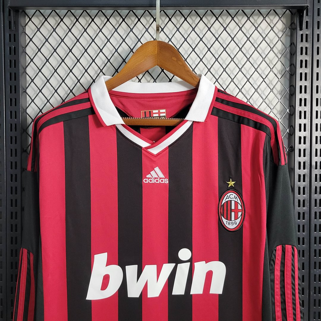 2009/2010 Retro Long Sleeve AC Milan Home Football Shirt
