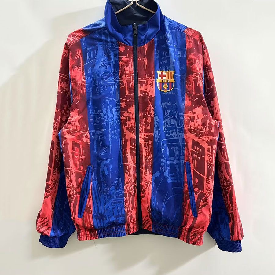 1995-1997 Barcelona(Red and Blue)Double-sided Windbreaker Football Jersey