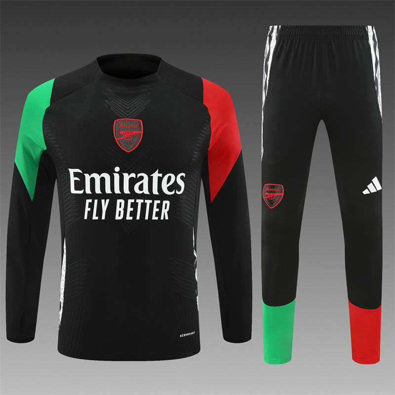 2024/2025 Arsenal Black Half-Pull Training Suit Player Edition Football set