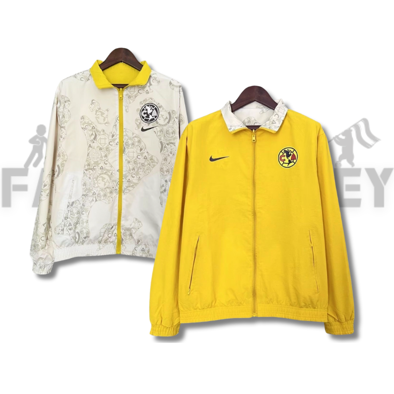 2024/2025 Club América(Yellow and White)Double-sided Windbreaker Football Jersey
