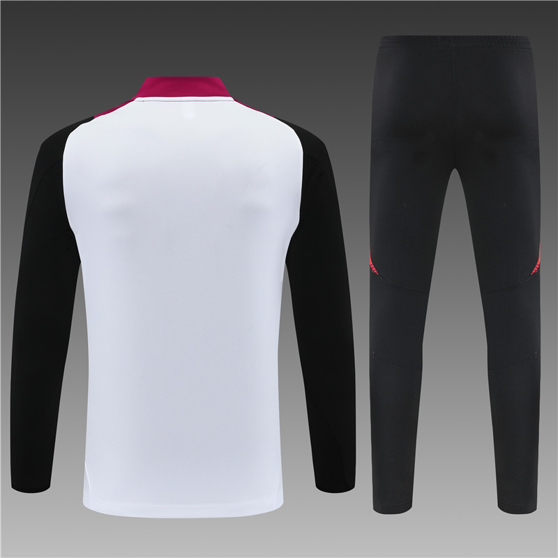 2024/2025 Manchester United White Half-Pull Training Football Jersey