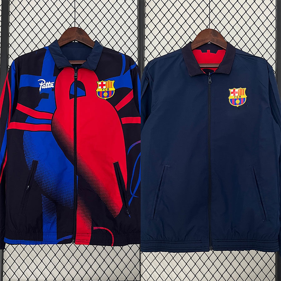 2023/2024 Barcelona(Red and Blue)Double-sided Windbreaker Football Jersey