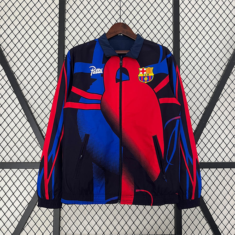 2023/2024 Barcelona(Red and Blue)Double-sided Windbreaker Football Jersey