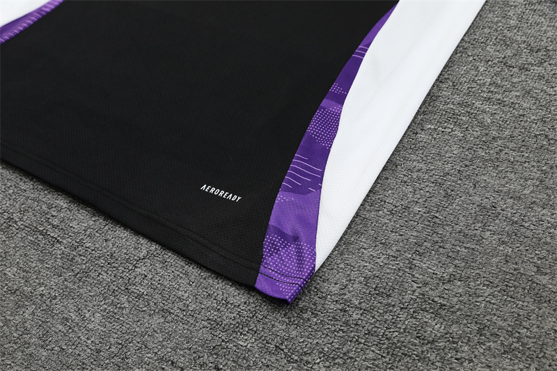 2024/2025 Real Madrid Black And Purple Training Wear Suit Shirt