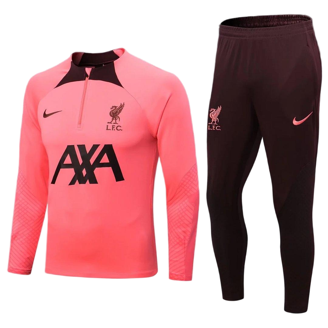 2022/2023 Liverpool Half-Pull Training Suit Pink Football Shirt