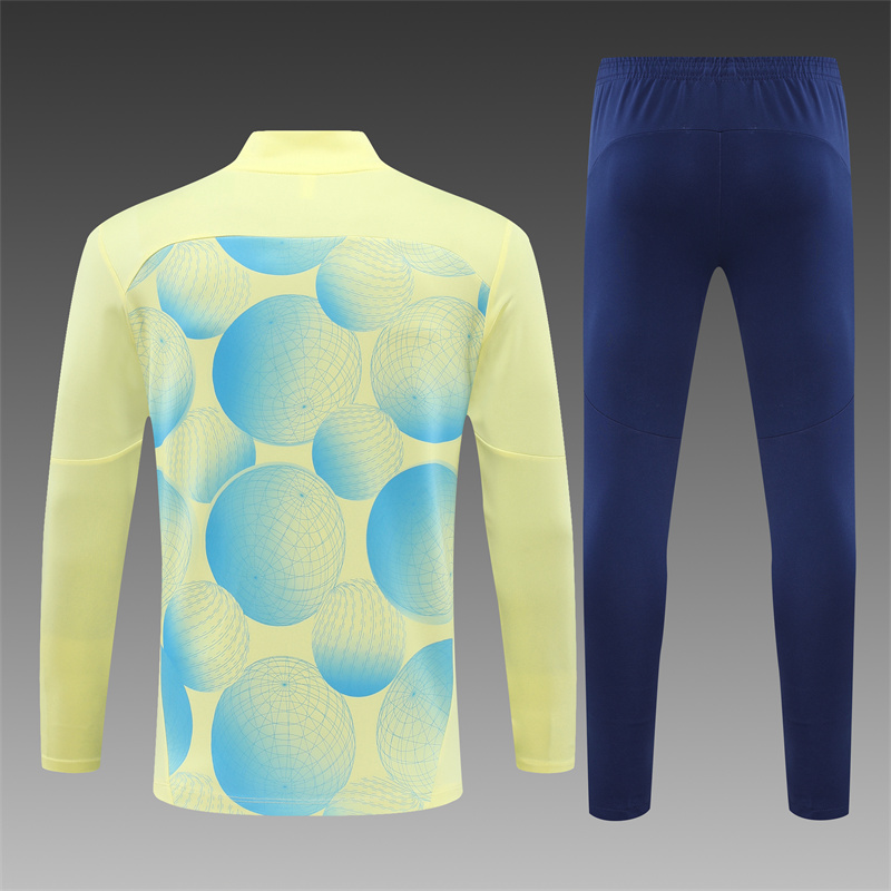 2024/2025 Manchester City Light Yellow Half-Pull Training Football Jersey