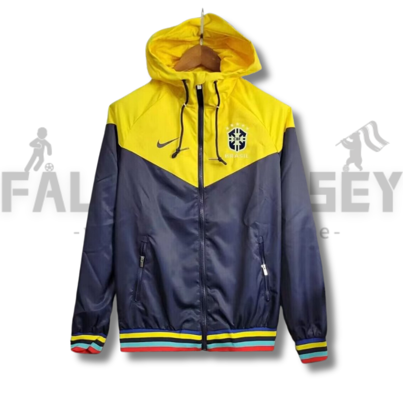 2023/2024 Brazil Windbreaker(Yellow-Grey)Football Shirt