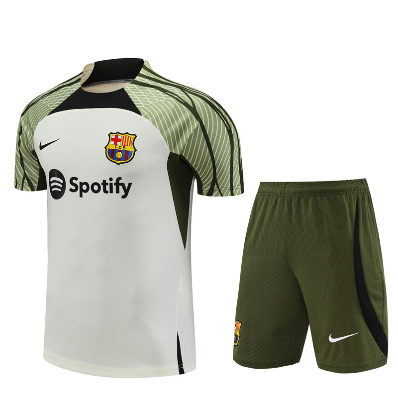 2025/2026 Barcelona White Green Training Wear Suit Shirt