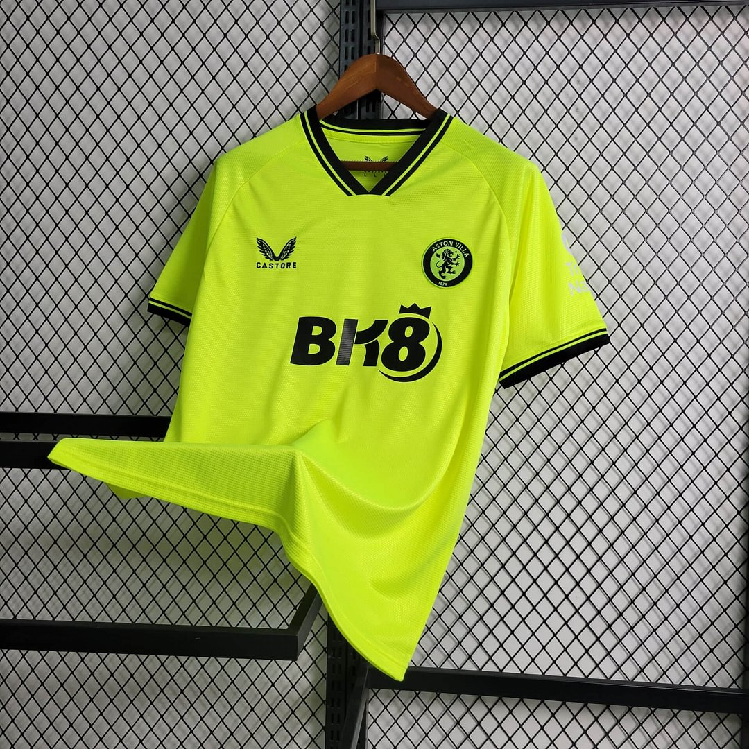 2023/2024 Aston Villa Fluorescent Green Football Shirt