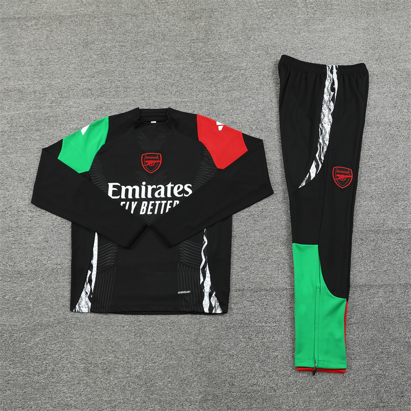 2024/2025 Arsenal Black Half-Pull Training Suit Player Edition Football set