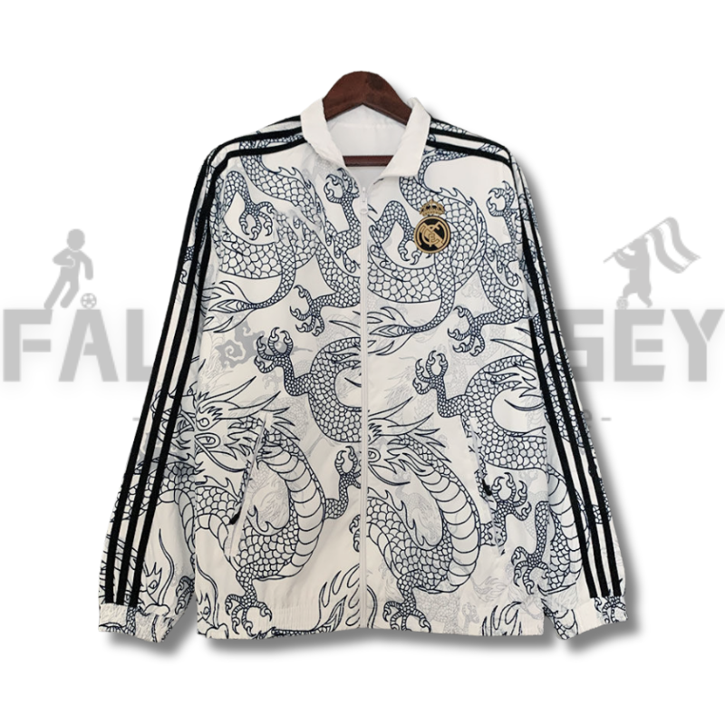 2024/2025 Real Madrid (white dragon) Reversible Windbreaker Football Shirt
