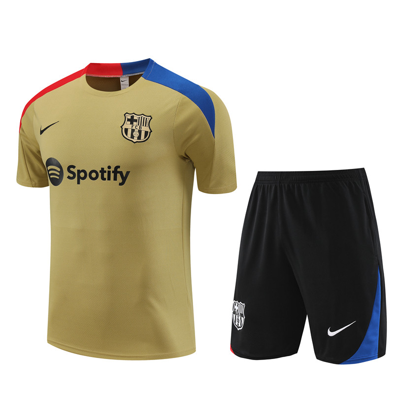 2024/2025 Barcelona Training Wear Gold Suit Shirt