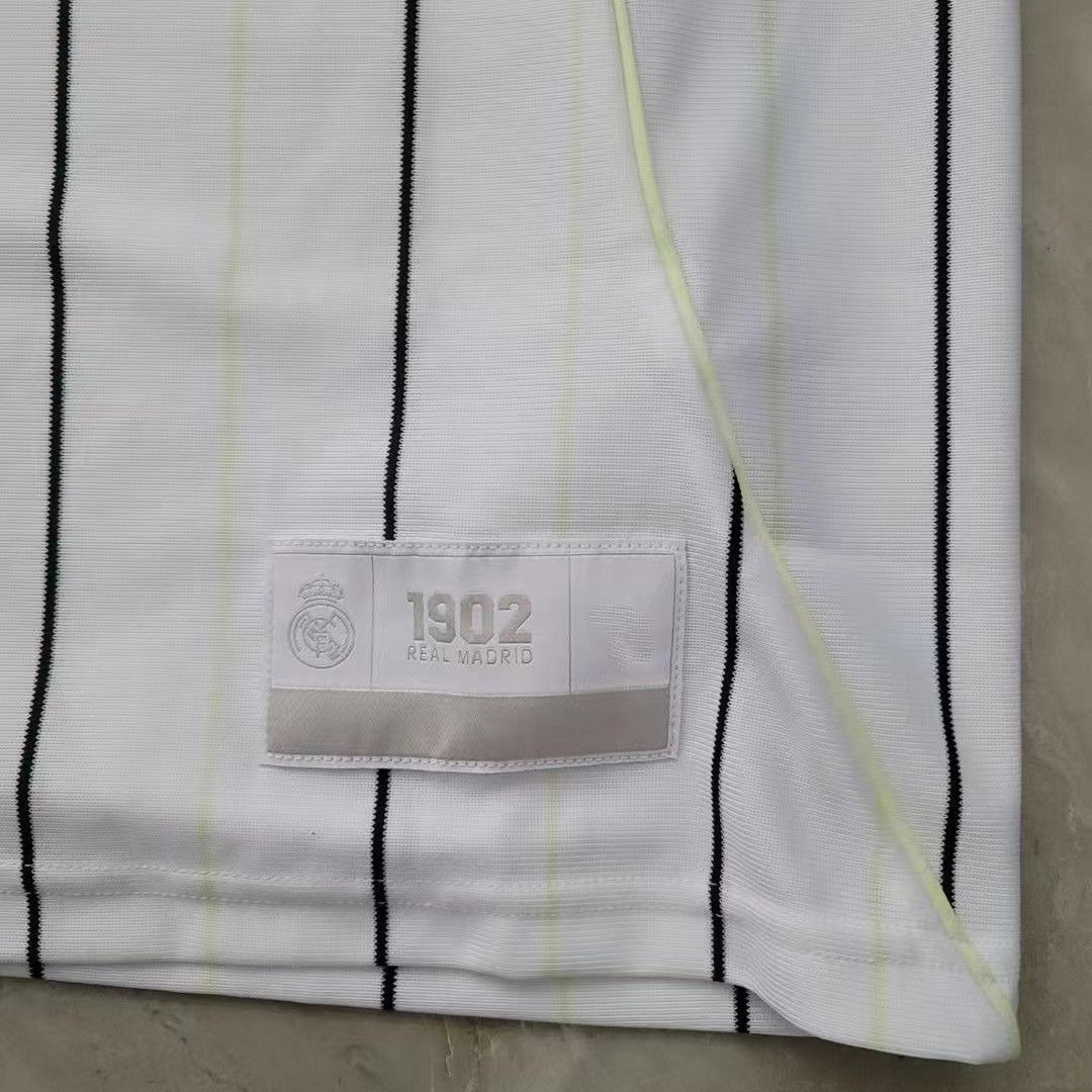 25/26 New Real Madrid Short Sleeve American Striped Football Shirt