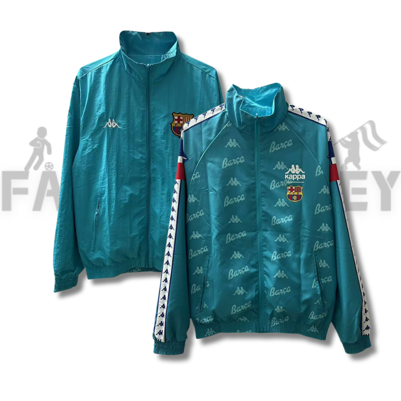1992 Barcelona Blue Double-sided Windbreaker Football Jersey