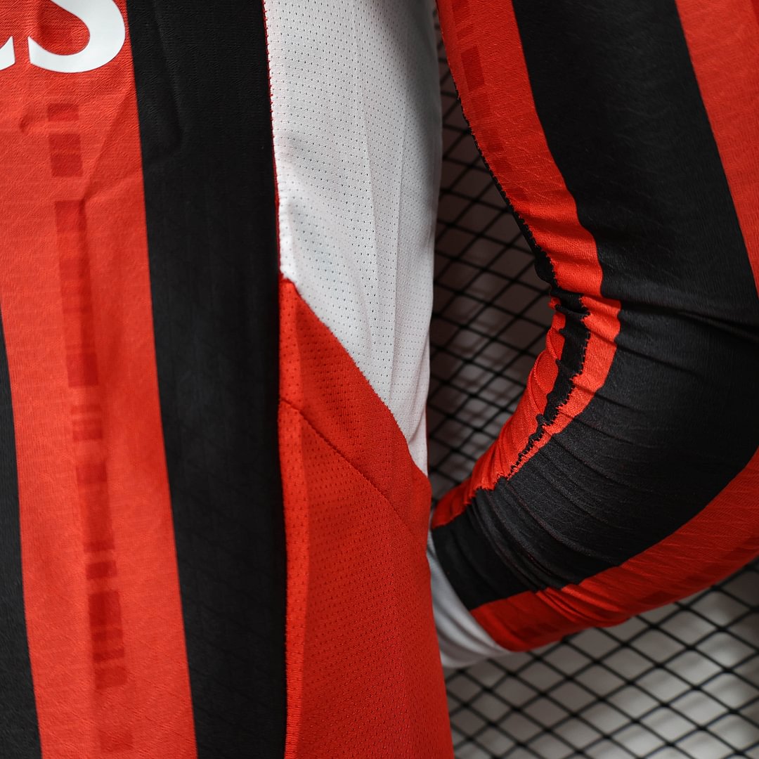2024/2025 Player Version Long Sleeve AC Milan Home Football Shirt