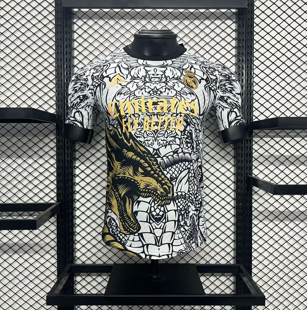2024/2025 Real Madrid Black and White Dragon Special Edition Football Shirt For Player Version