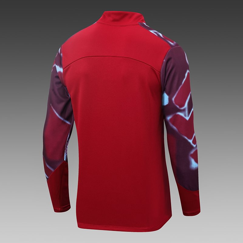2022/2023 West Ham United Half-Pull Training Suit Maroon Red Football Shirt