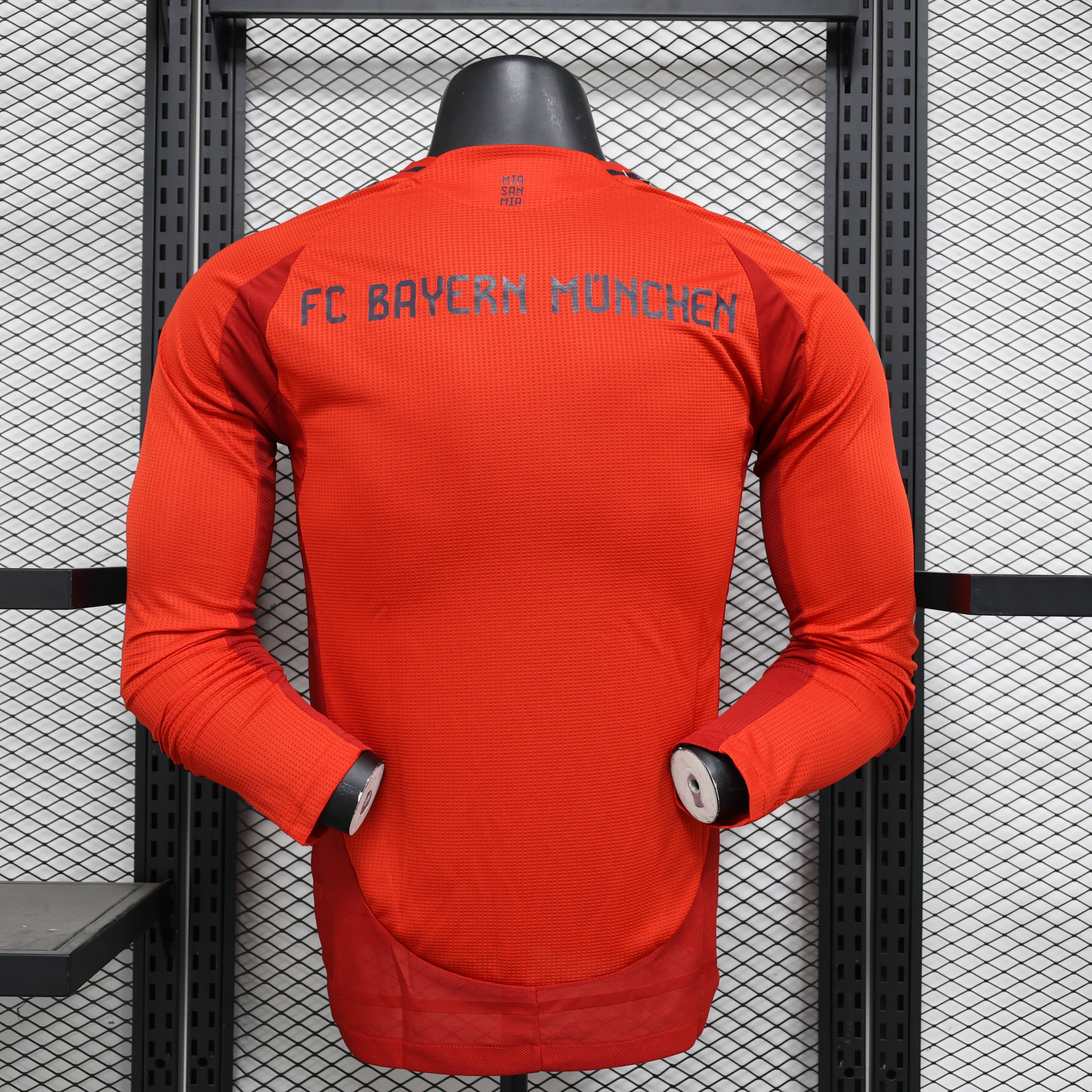 2024/2025 FC Bayern Home Long Sleeve Football Jersey For Player Version