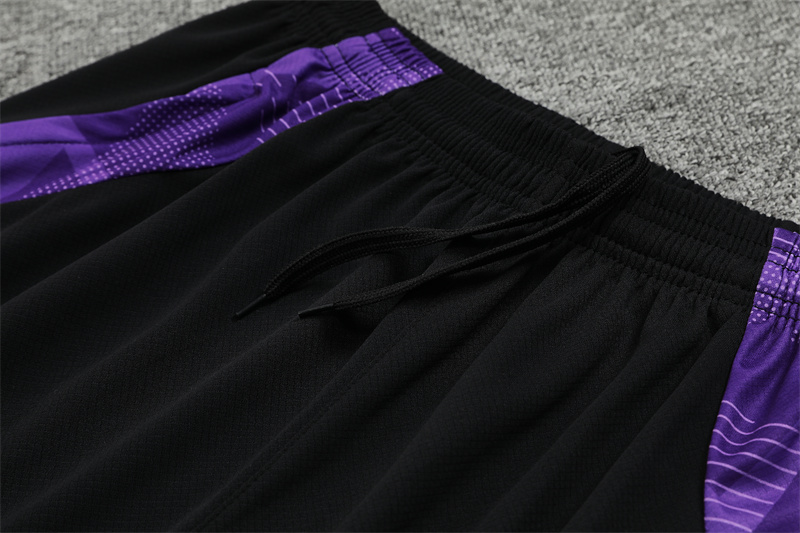 2024/2025 Real Madrid Black And Purple Training Wear Suit Shirt