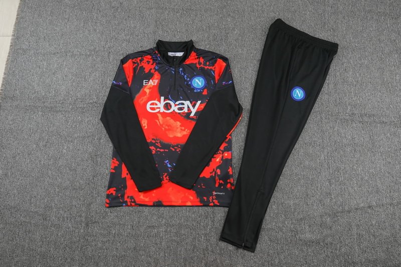 2024/2025 Napoli Half-Pull Training Suit Red Football Shirt