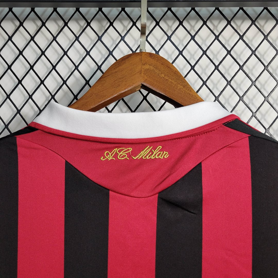 2009/2010 Retro Long Sleeve AC Milan Home Football Shirt