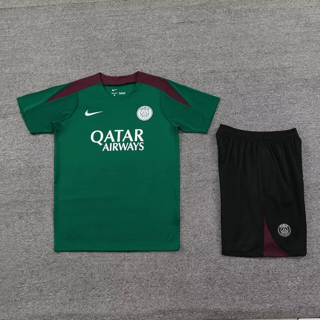 2024/2025 Paris Saint-Germain Training Wear Green Suit Shirt