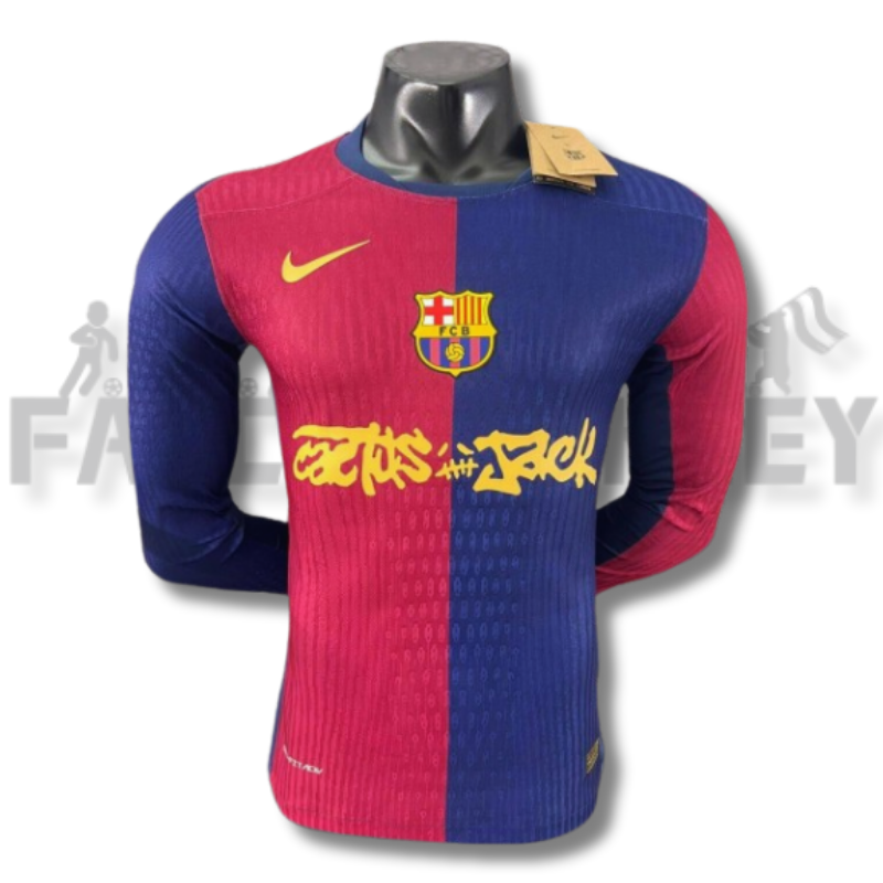 2024/2025 Limited Edition FC Barcelona x Travis Scott Men’s Home Long Sleeves Football Jersey( Player Edition )