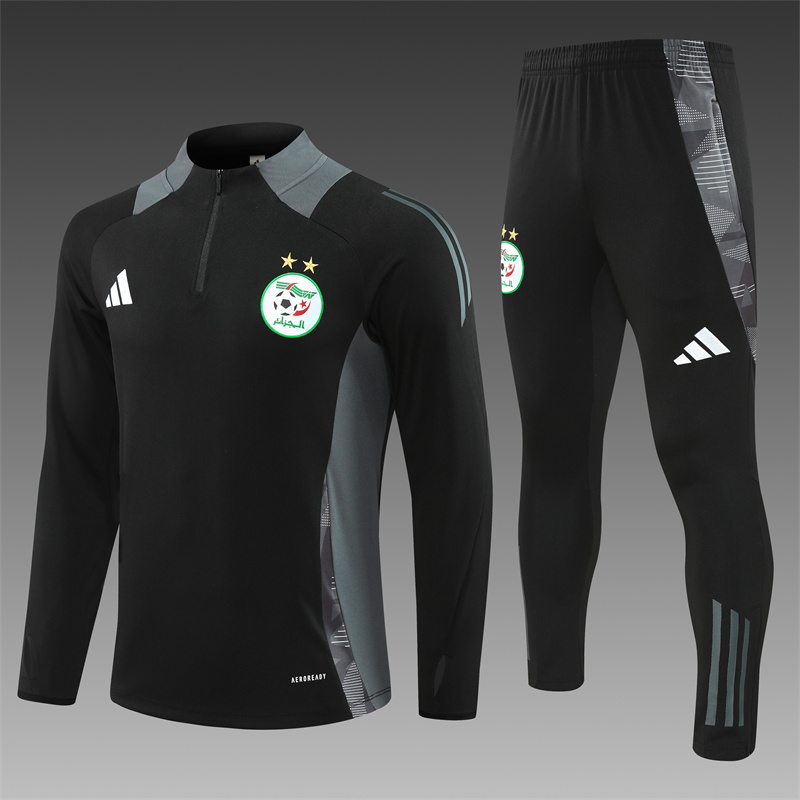 2024/2025 Algeria Black Half-Pull Training Suit Player Edition Jersey