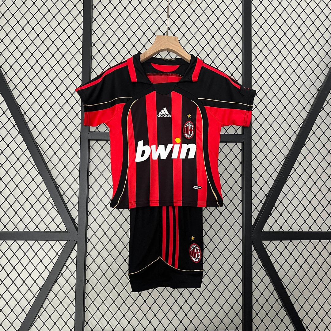 2006/2007 Retro AC Milan Home Champions League Football Shirt Kids