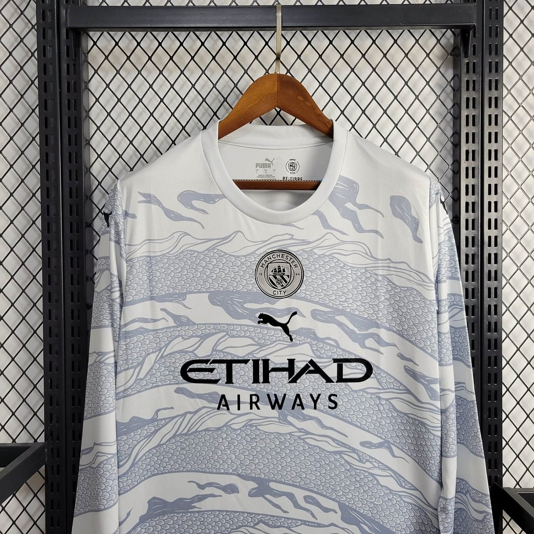 2024 Manchester City Year of the Dragon Long-Sleeve Special Edition Football Shirt