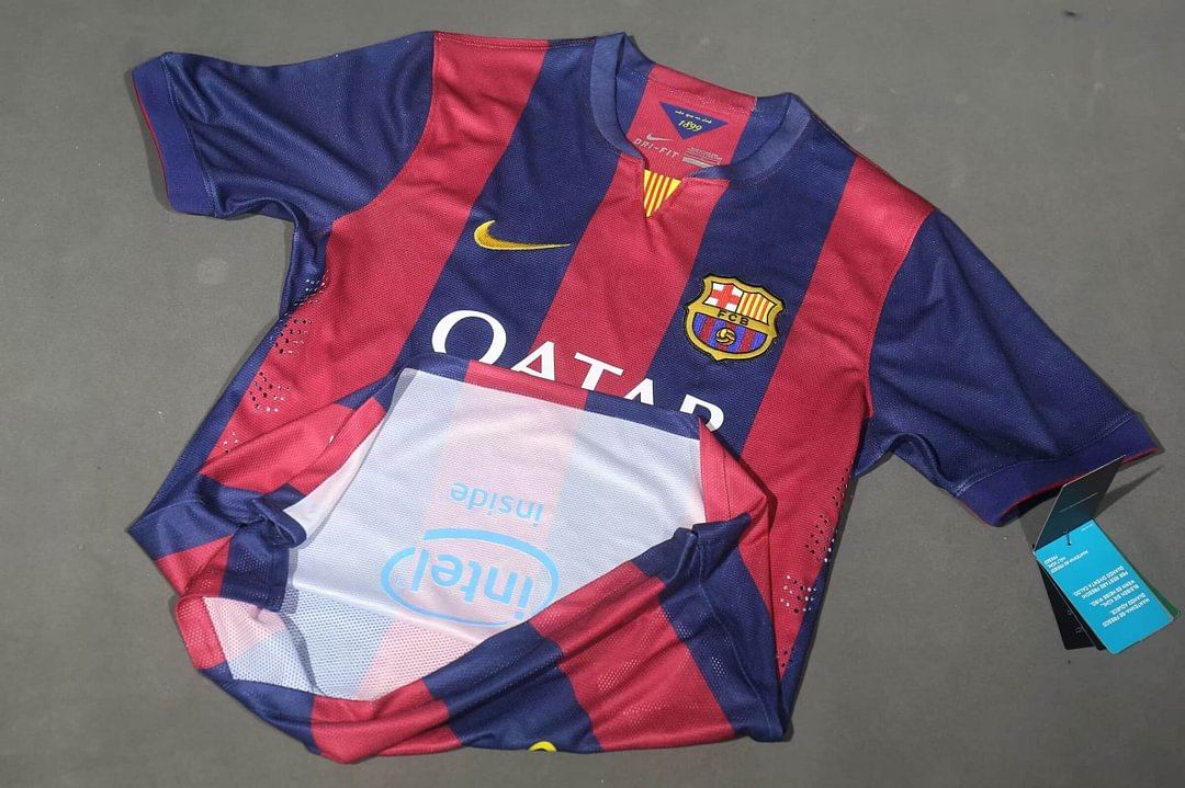 2014/2015 Barcelona Retro Home Football Shirt(Player Version )