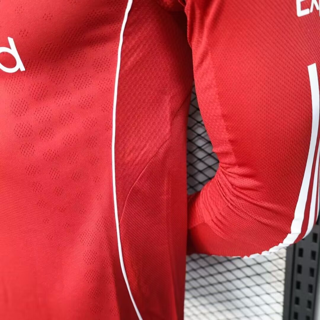 2025/2026 Liverpool Home Long Sleeve Jersey(Player Version)