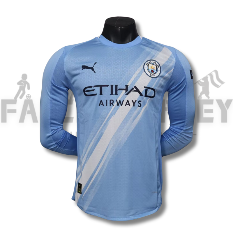 2025/2026 Manchester City Home Long Sleeves Football Jersey(Player Version)