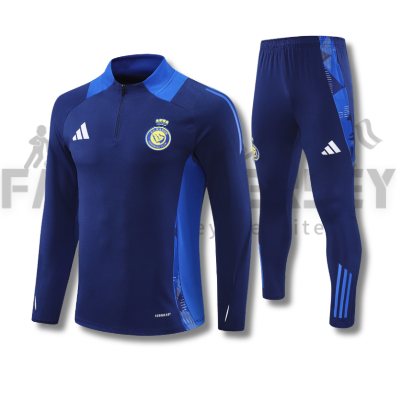 2024/2025 Al-Nassr Half-Pull Training Suit Royal Blue Football Shirt