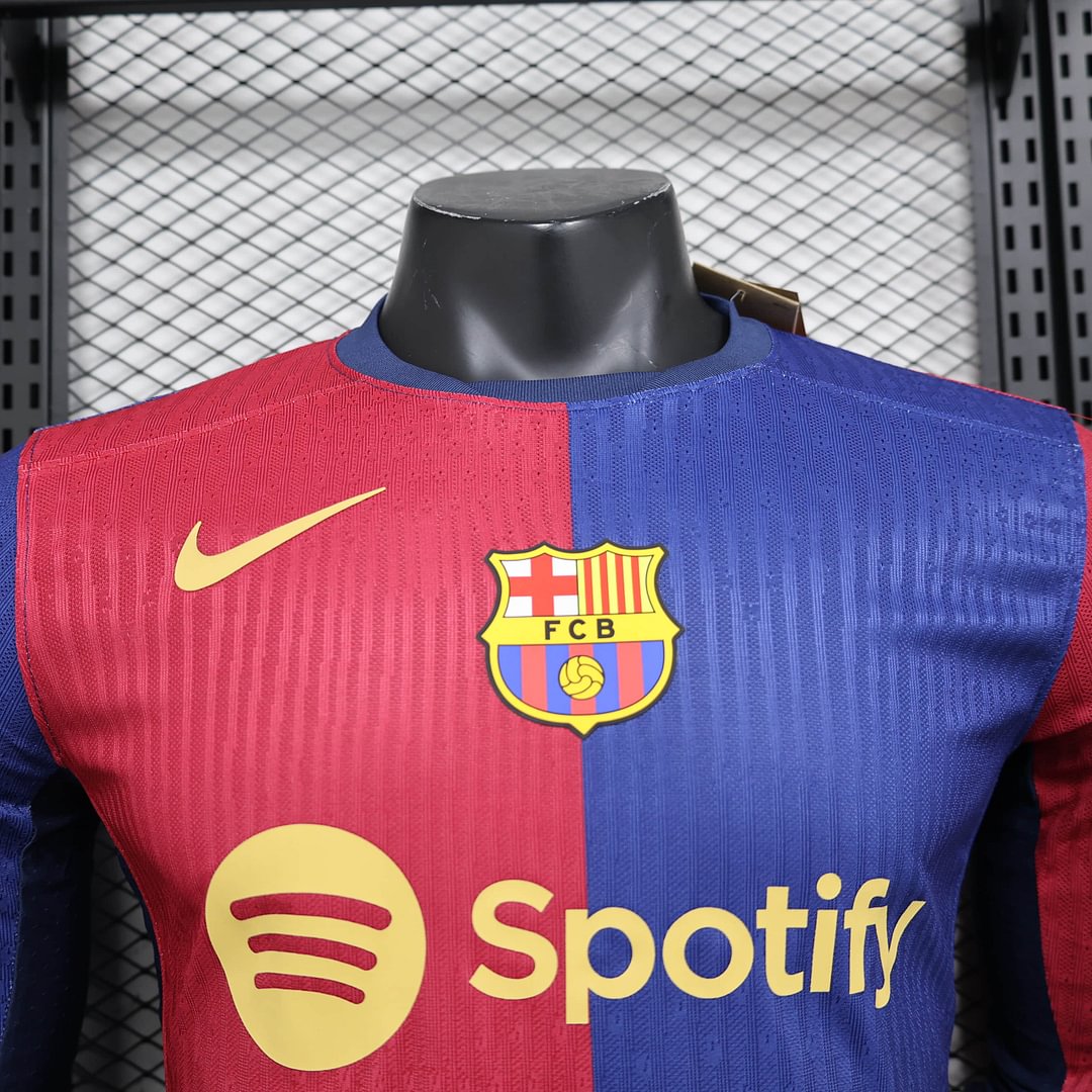 2024/2025 Barcelona Long Sleeve Home Jersey( Player Version)