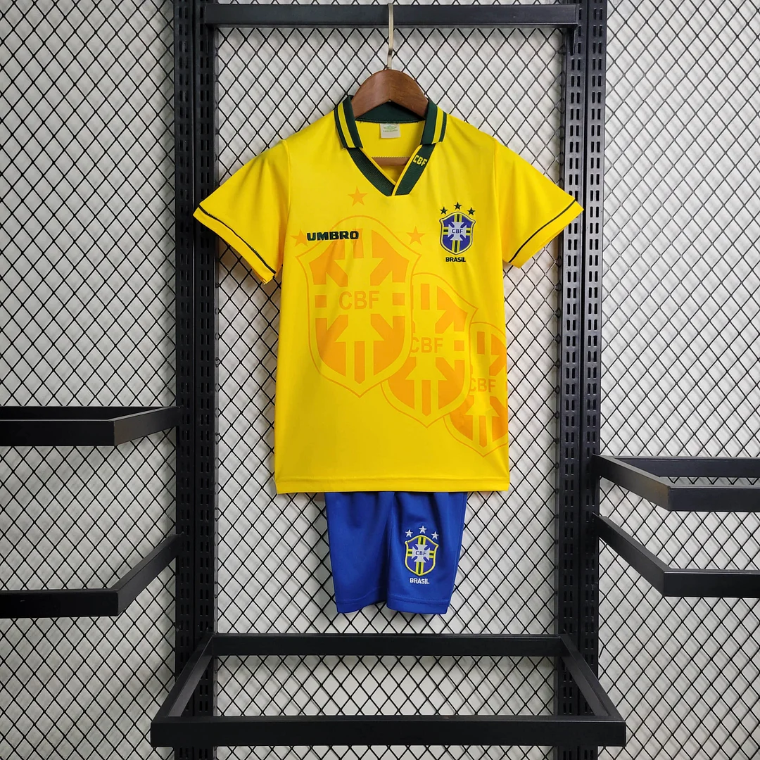 1994 Brazil Retro Home Football Shirt (For Kids )