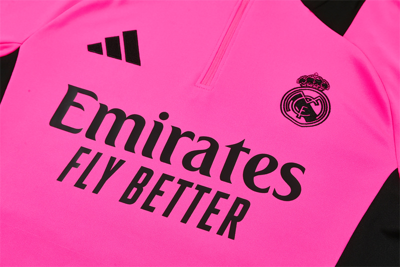 2024/2025 Real Madrid Long Zipped Jacket Training Suit Rose Red Football Shirt