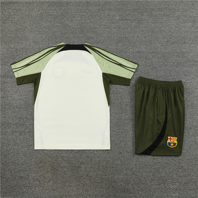 2025/2026 Barcelona White Green Training Wear Suit Shirt
