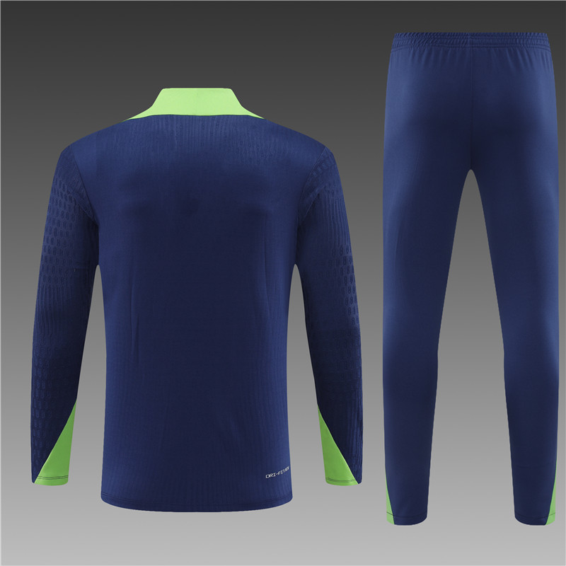 2024/2025 Brazil dark blue half zip football jersey