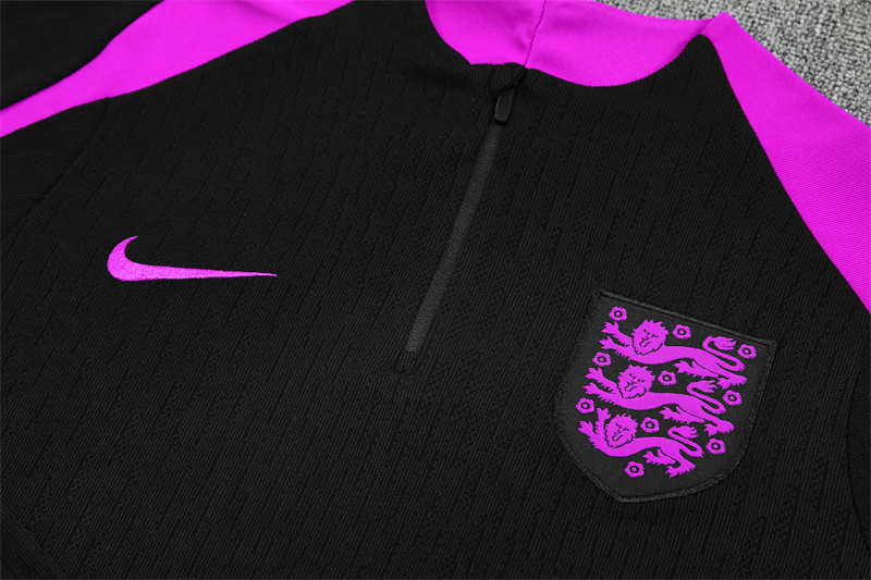 2025/2026 England Black Half zip training suit set