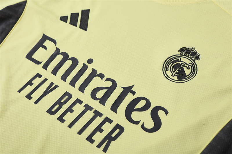 2025/2026 Real Madrid yellow Training Wear Suit Shirt