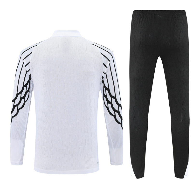 2025/2026 Paris Saint-Germain White half zip training suit set
